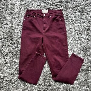Altard State Jeans Womens Red Denim Pant Skinny High Rise Wine Tasting Size 27 5